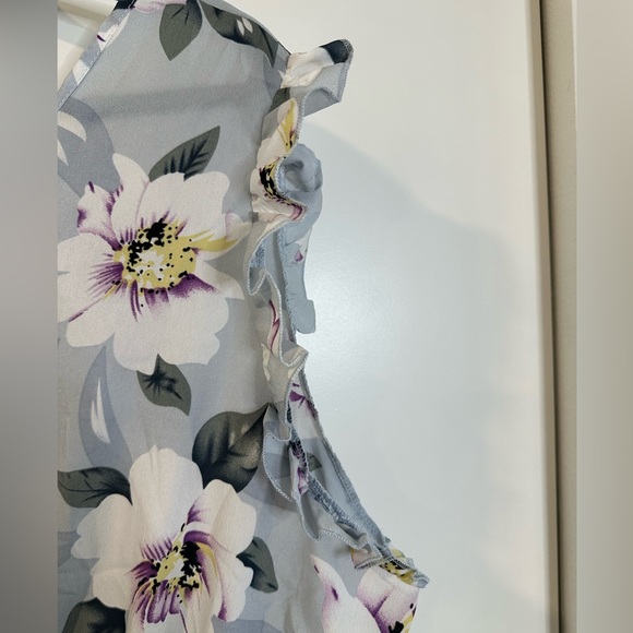 Shein Curve Women’s 4x (fits 3x) Blue Floral Short Sleeve Top NEW - Picture 3 of 8